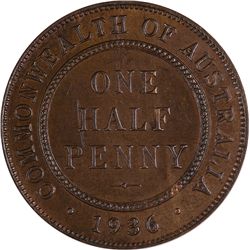 1936 Australian KGV Half Penny