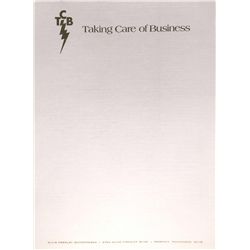 Elvis Presley sheet of gold embossed stationary