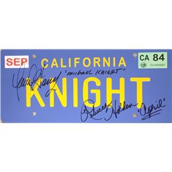 Knight Rider license tag cast signed