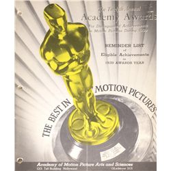 Academy Awards 12th program