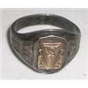 Image 1 : VINTAGE HIGH SCHOOL CLASS RING 10K GOLD TOP & STERLING SILVER *1935* VERY OLD AND UNIQUE!! RING CAME