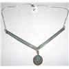 Image 1 : VINTAGE VERY OLD *EXTREMELY RARE* AUTHENTIC ZUNI INDIAN HEAVY STERLING SILVER & TURQUOISE NECKLACE V