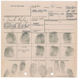 Jack Ruby Fingerprint Card and Archive