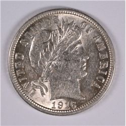 1916 BARBER DIME BU CLEANED