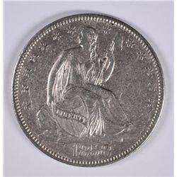 1858-O SEATED LIBERTY HALF XF/AU CLEANED