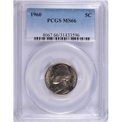 1960 JEFFERSON NICKEL, PCGS MS-66   RARE!!