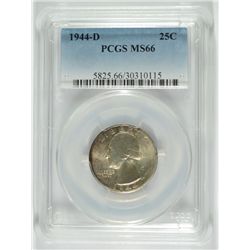 1944-D WASHINGTON QUARTER, PCGS MS-66