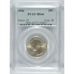 1946 WASHINGTON QUARTER, PCGS MS-66