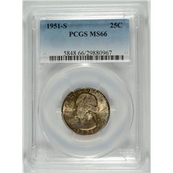 1951-S WASHINGTON QUARTER, PCGS MS-66