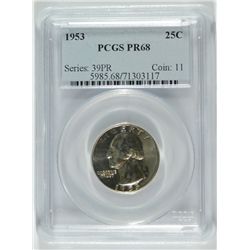1953 WASHINGTON QUARTER, PCGS PROOF-68 TOUGH!!