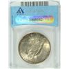 Image 2 : 1928-S PEACE DOLLAR ANACS MS-65 GEM LIGHT GOLDEN TONE. VERY RARE IN THIS GRADE
