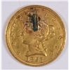 Image 1 : 1853 $2.50 GOLD LOVE TOKEN PARTIAL MOUNTING