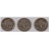Image 2 : 1913-P, D & S TYPE 1 BUFFALO NICKELS, VG