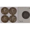 Image 1 : LOT OF 5 SILVER QUARTERS 4-STANDING LIBERTY & 1 BARBER QUARTERS
