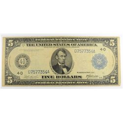 1914 $5 FEDERAL RESERVE NOTE
