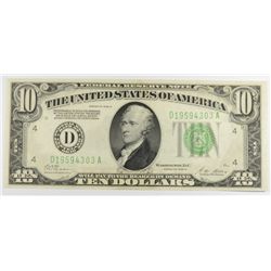 1928 $10 FEDERAL RESERVE NOTE (REDEEMABLE IN GOLD) CU