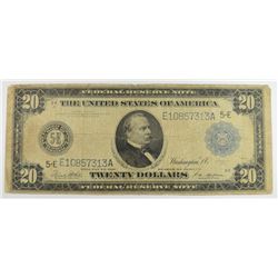 1914 $20 FEDERAL RESERVE NOTE VG/F