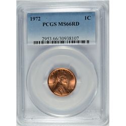 1972 LINCOLN CENT PCGS MS-66 RD