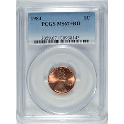 1984 LINCOLN CENT PCGS MS-67 + RD