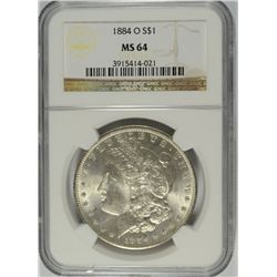 1884-O MORGAN DOLLAR NGC MS-64