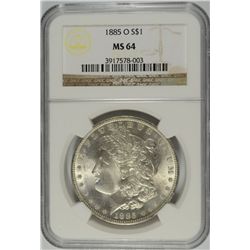 1885-O MORGAN DOLLAR NGC MS-64