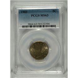 1903 LIBERTY "V" NICKEL, PCGS MS63