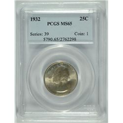 1932 WASHINGTON QUARTER, PCGS  MS-65