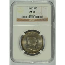 1949-S FRANKLIN HALF DOLLAR, NGC MS-66