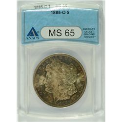 1885-O MORGAN SILVER DOLLAR, ANACS MS-65