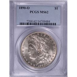 1890-O MORGAN SILVER DOLLAR, PCGS MS-62