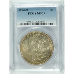 1904-O MORGAN SILVER DOLLAR, PCGS MS-63