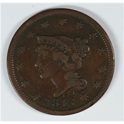 1843 LARGE CENT F/VF