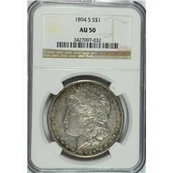 1894-S MORGAN DOLLAR NGC AU-50