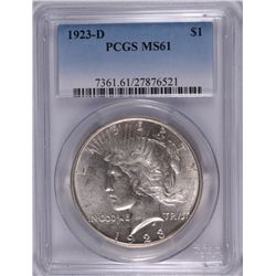 1923-D PEACE DOLLAR PCGS MS-61