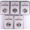 Image 1 : LOT OF ( 5 ) 1955 WASHINGTON QUARTERS, NGC MS-65