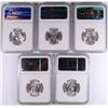 Image 2 : LOT OF ( 5 ) 1955 WASHINGTON QUARTERS, NGC MS-65