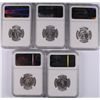 Image 2 : LOT OF ( 5 ) 1955-D WASHINGTON QUARTERS, NGC MS-65