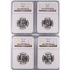 Image 1 : LOT OF ( 4 ) 1962 WASHINGTON QUARTERS, NGC MS-65