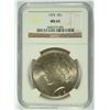 Image 1 : 1925 PEACE SILVER DOLLAR, NGC MS-65 BLAST WHITE!