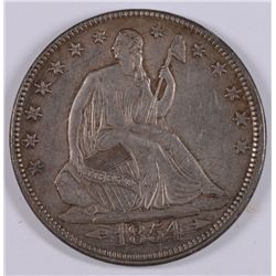 1854 SEATED HALF DOLLAR AU DETAILS