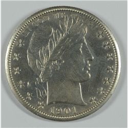 1901-S BARBER HALF DOLLAR UNC DETAILS
