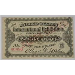 1876 US INTERNATIONAL EXHIBITION (RED OVERPRINT, RED SERIAL #) CH CU