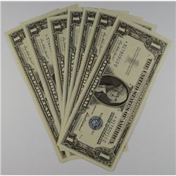 (7) 1957 $1 SILVER CERTIFICATES (STARS) CH CU