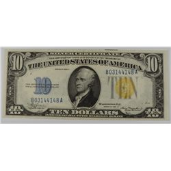 1934 $10 SILVER CERTIFICATE (NORTH AFRICAN) CH CU