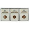 Image 1 : LOT OF ( 3 ) 1937 LINCOLN CENTS, NGC MS-66 RED