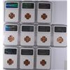 Image 2 : LOT OF ( 10 ) 1954-D LINCOLN CENTS, NGC MS-66 RED