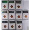 Image 2 : LOT OF ( 10 ) 1950-S LINCOLN CENTS, NGC MS-66 RED