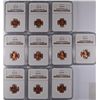 Image 1 : LOT OF  ( 10 ) 1958-D LINCOLN CENTS, NGC MS-66 RED
