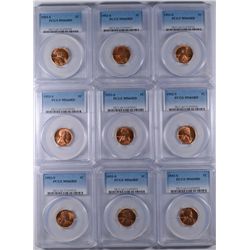 LOT OF ( 9 ) 1953-S LINCOLN CENTS, PCGS MS-66 RED
