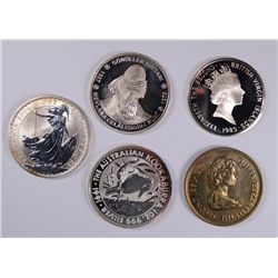 1991 1 Oz KOOKABURRA &2004 1 Oz BRITTANIA .999 SILVER,1985 VIRGIN ISLAND $20.00